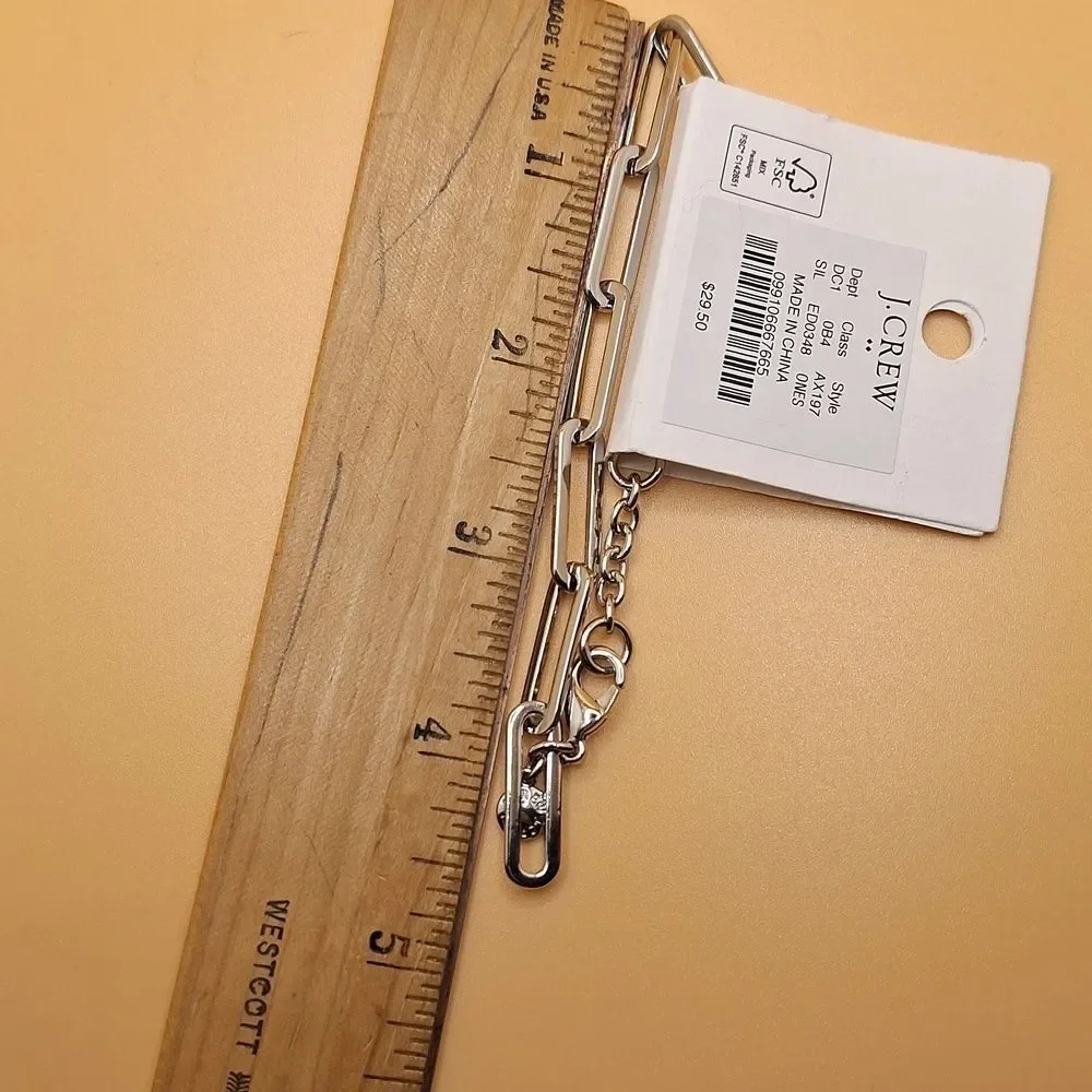 J.Crew minimalist silver chain link bracelet
